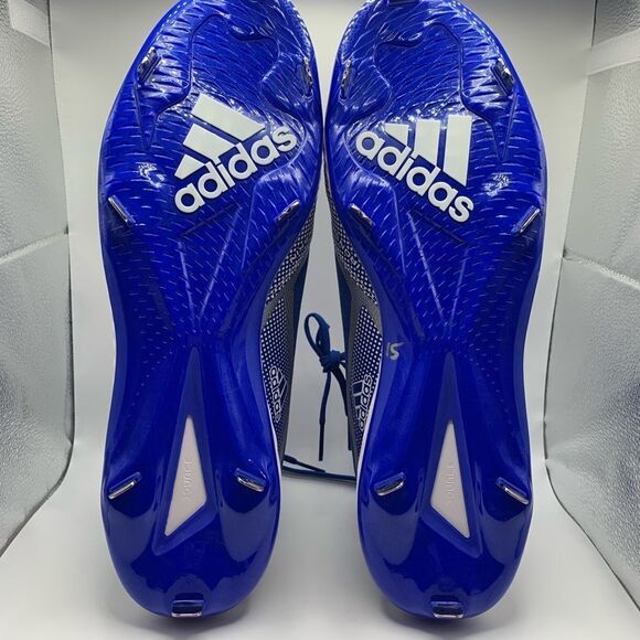 Adidas Icon 6 Bounce Mid Mens Metal Baseball Cleats Blue White FV9357 NEW Sz 17 - Picture 8 of 9